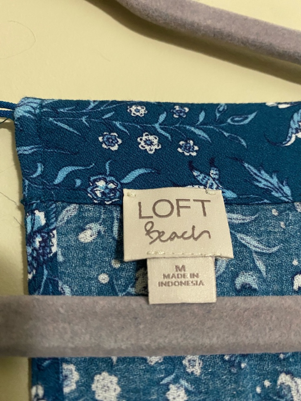 LOFT Teal Floral V-Neck Romper - Picture 2 of 5